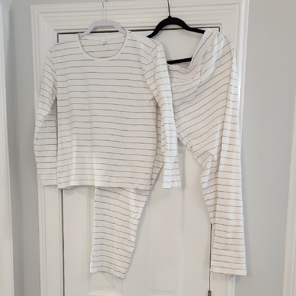 Classic White Striped Pajama Set